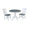 International Concepts Round 36 in Rd Top Pedestal Table, 2 San Remo Chairs, White/Heather Gray, 36 in W, 36 in L, 29.1 in H K05-36RT-C10-2 - alternate 1